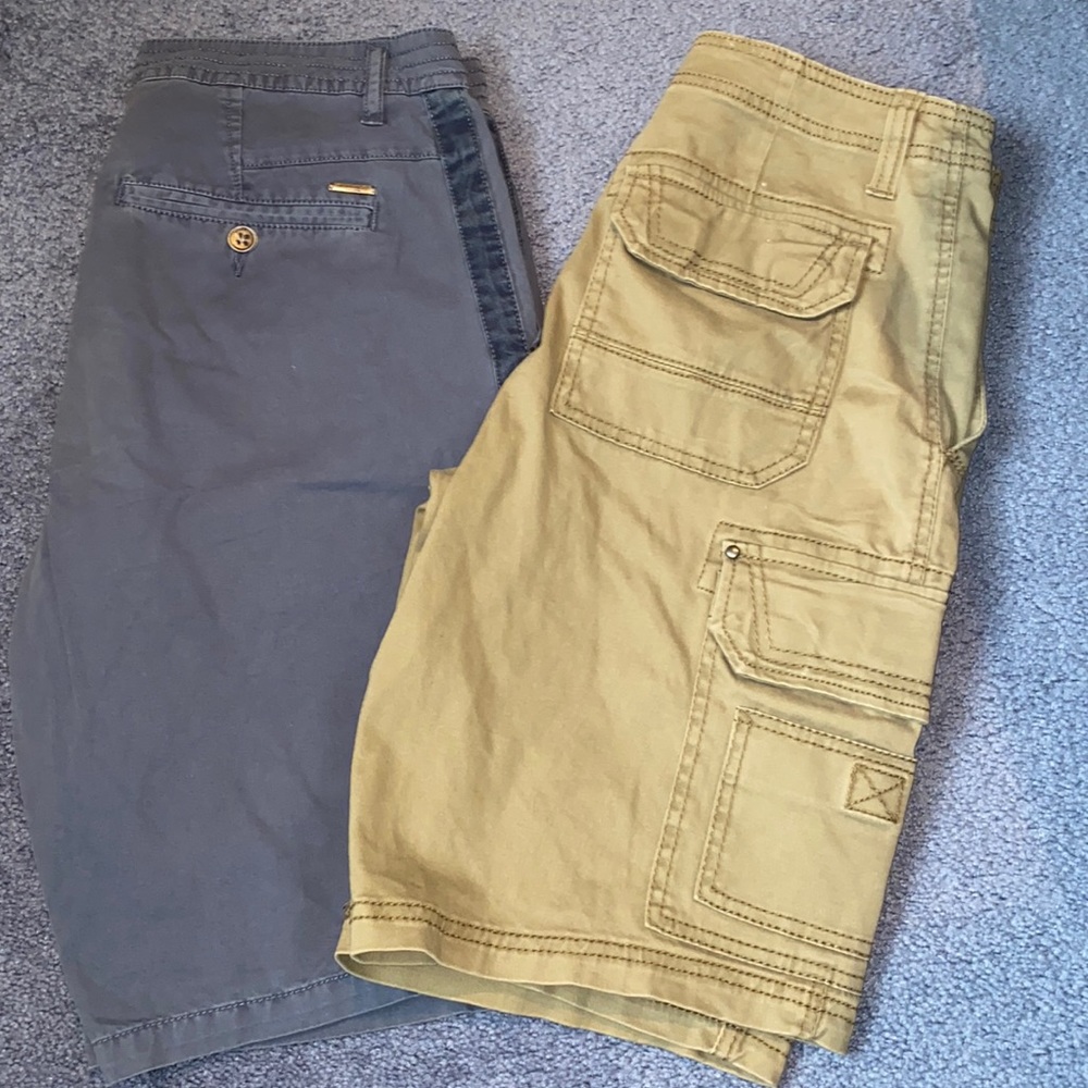 Men’s khaki shorts size 30 Buffalo David Bitton flat front & Union Bay Cargo NWT